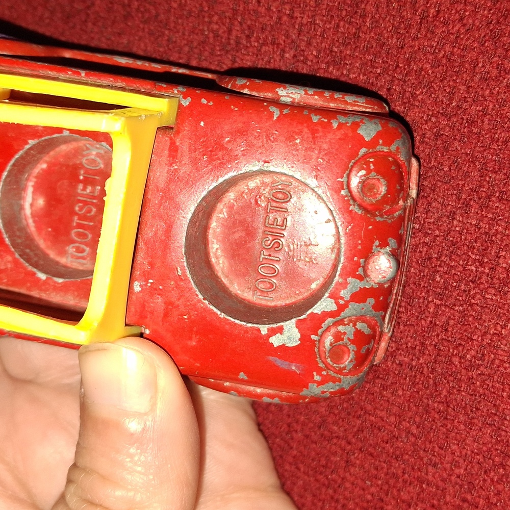 Tootsie Toy Red and Yellow Classic Toy Utility Vehicle Happy Face Collectible - Picture 10 of 10